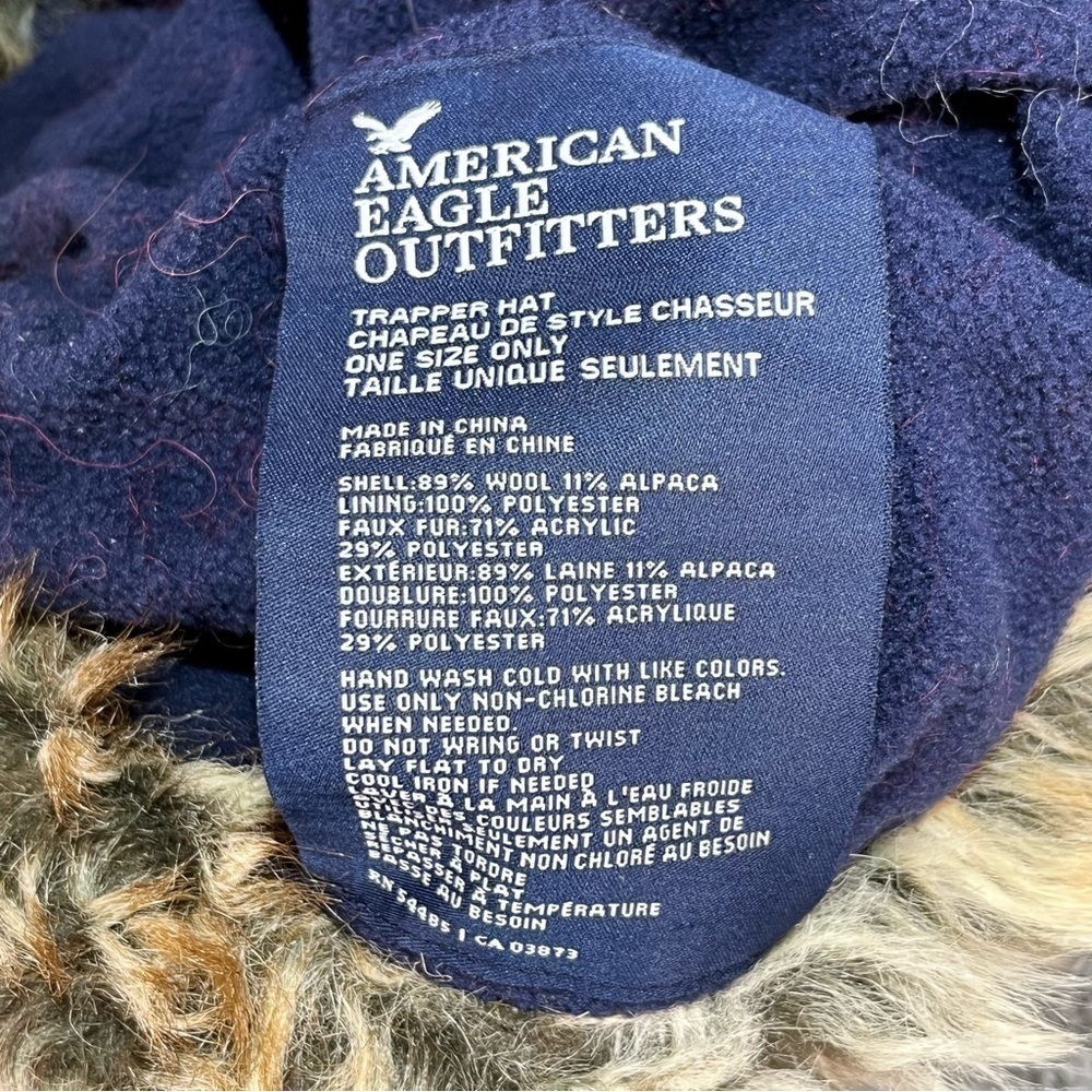 American Eagle Wool Alpaca Boys Winter Trapper Hat - Picture 5 of 5